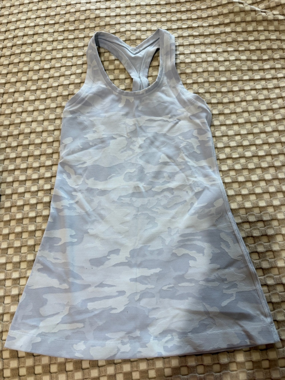 Lululemon Light Gray Camo Athletic Tank Top